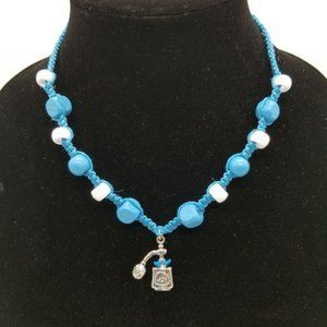 Handmade Beaded Hemp Cord Hippie Necklace with Perfume Bottle Charm Pendant